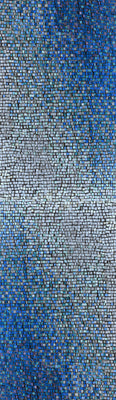 Blue Gradient Mosaic Abstract Scarf – Cotton Modal Designer Wrap | Geometric Tile Art Print