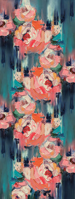 Peony Garden Abstract Floral Scarf – Linen Designer Wrap | Floral Print Scarf