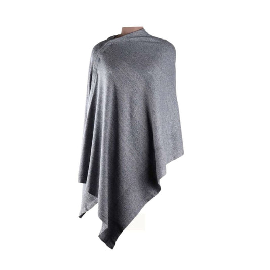 Poncho en laine bleu denim