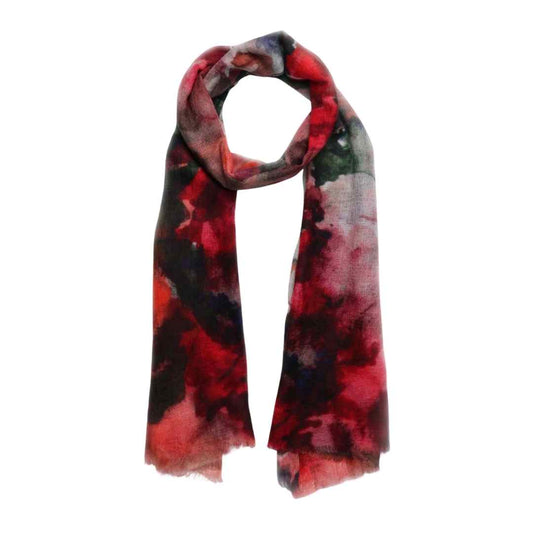 Floral Fine Merino Silk Designer Scarf