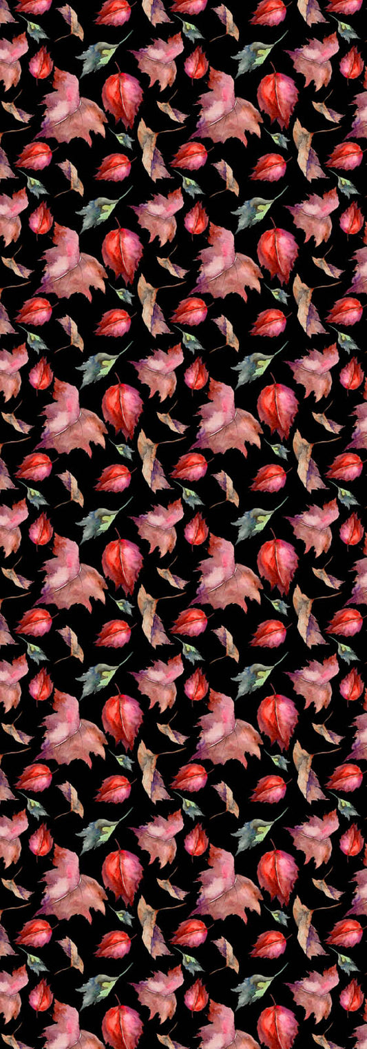 Autumn Whisper Fine Merino Wool Scarf – Watercolour Leaf Designer Print