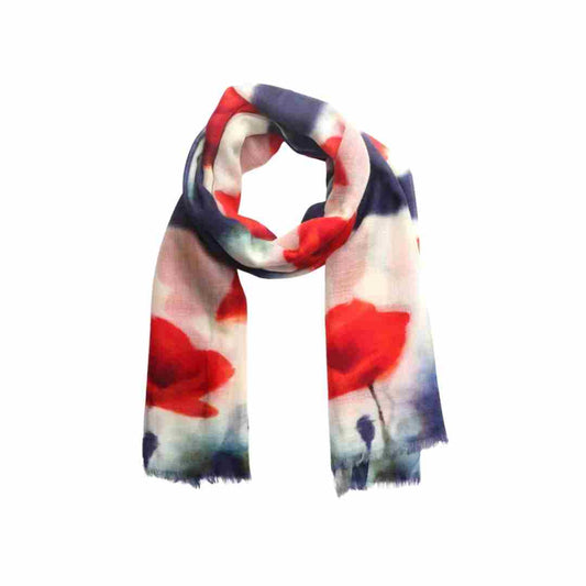 Floral Fine Merino Silk Designer Scarf