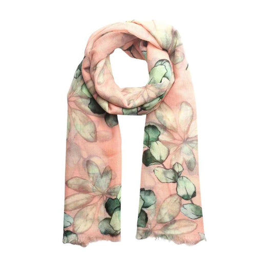 Floral Fine Merino Silk Designer Scarf