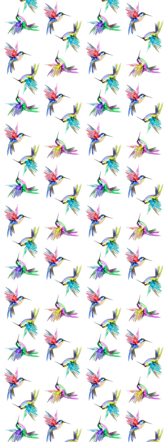 Ethereal Hummingbirds Silk Scarf – Watercolour Bird Print Designer Scarf