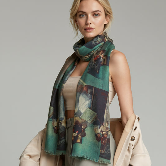 Ballerina The Dance Class Artwork – Luxury Merino Wool Silk | Old Masters Vintage Print Wrap