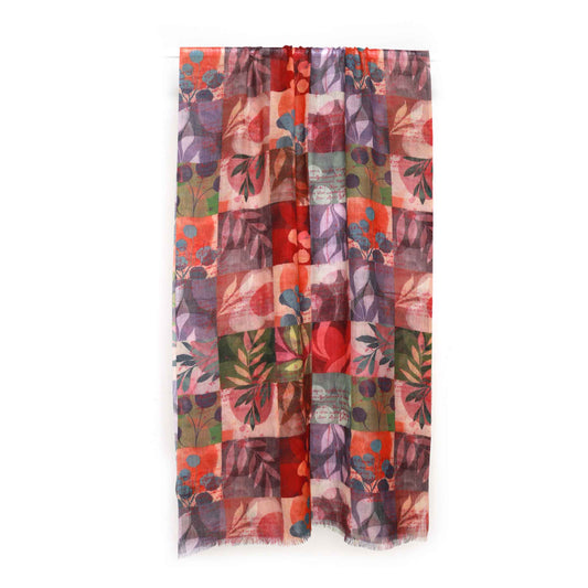 Floral Fine Merino Silk Designer Scarf