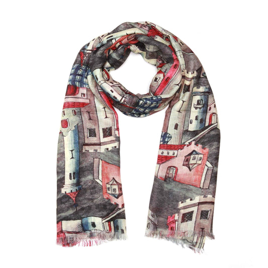 Architectural Merino Silk Designer Scarf