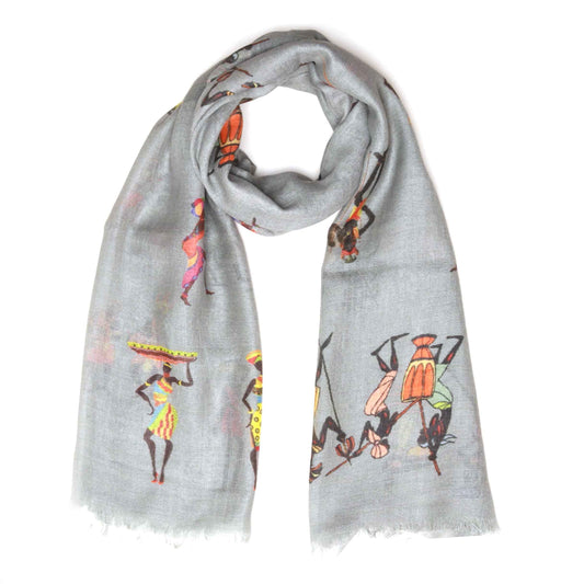 Tribal Merino Silk Designer Scarf