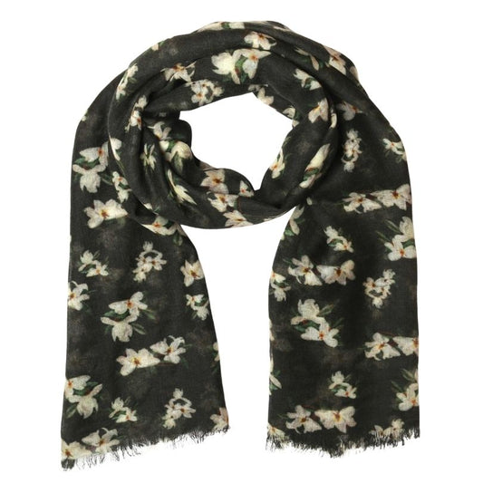 Abstract Print Merino Silk Designer Scarf