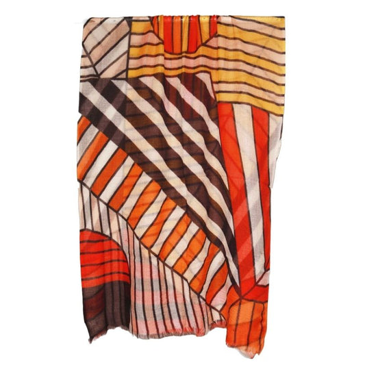 Geometric Merino Silk Designer Scarf