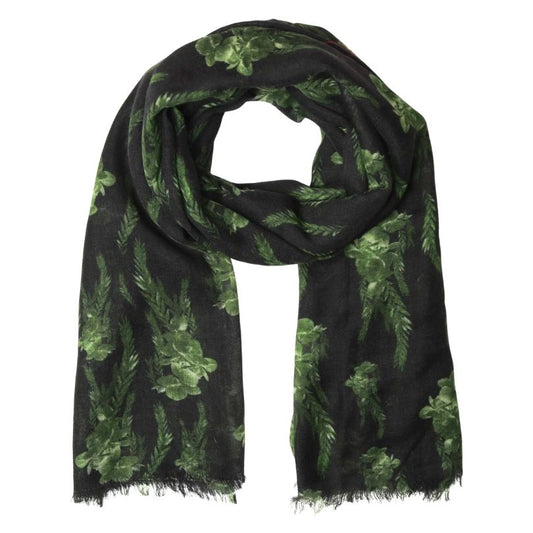 Floral Fine Merino Silk Designer Scarf