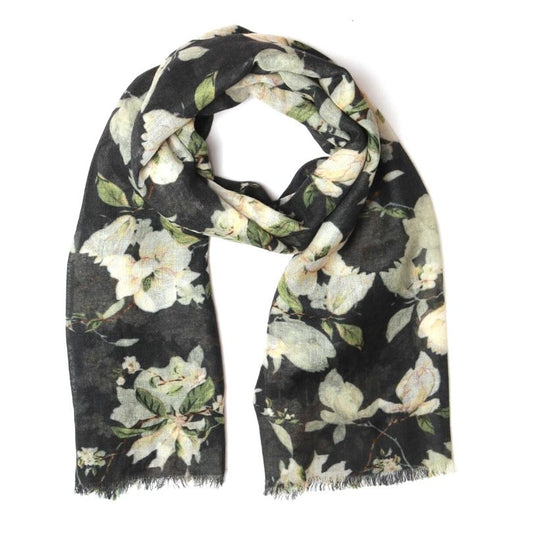 Floral Merino Silk Designer Scarf