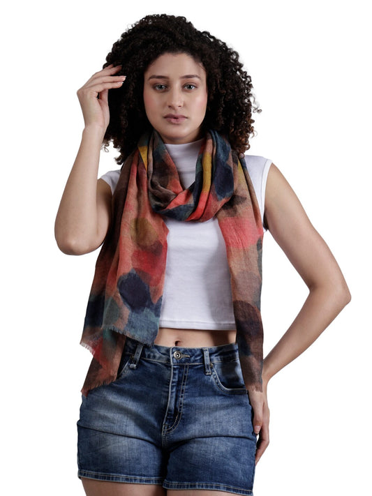 Abstract Merino Silk Designer Scarf