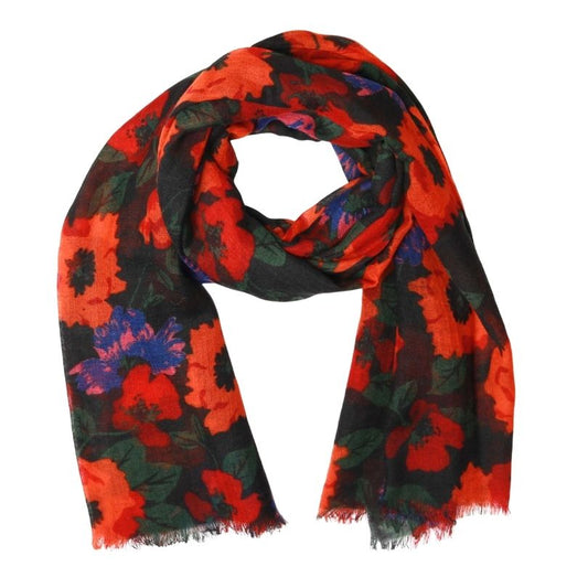 Floral Merino Silk Designer Scarf