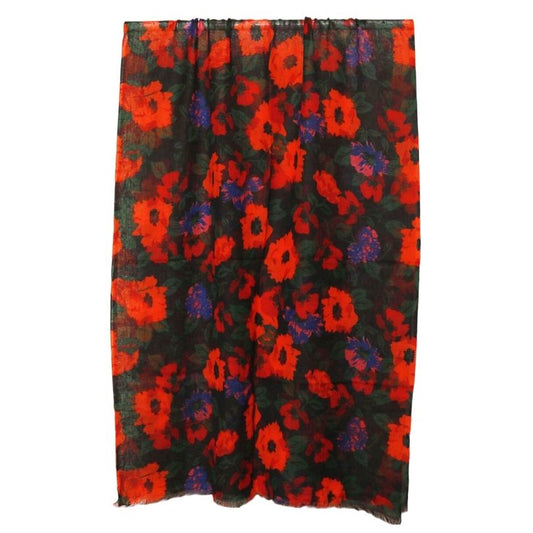 Floral Merino Silk Designer Scarf