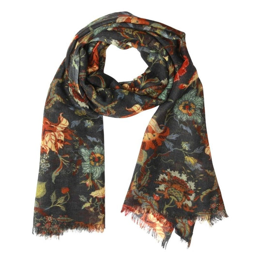 Floral Merino Silk Designer Scarf