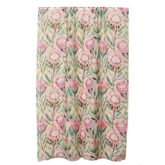 Blush Protea Garden Scarf – Merino Wool Silk | Watercolour Australian Native Floral Print