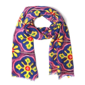 Geometrical Merino Silk Designer Scarf