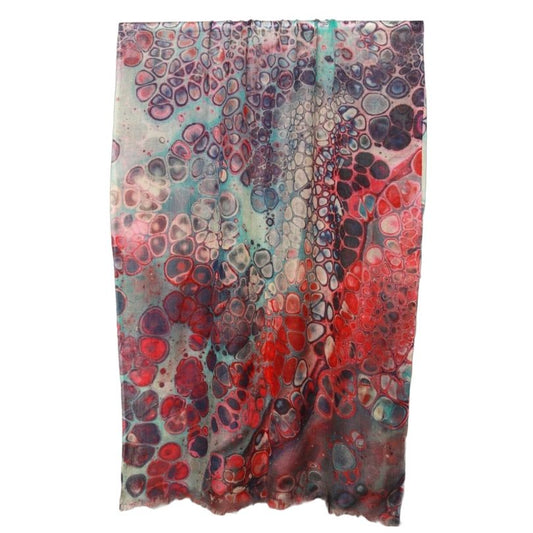 Marble Print Fine Merino Silk Designer Scarf