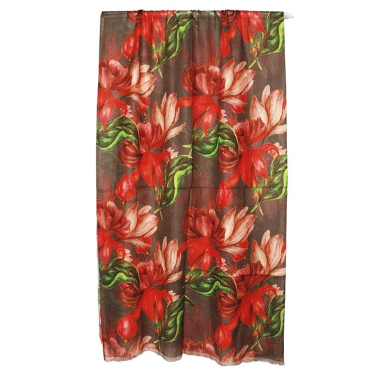 Floral Merino Silk Designer Scarf