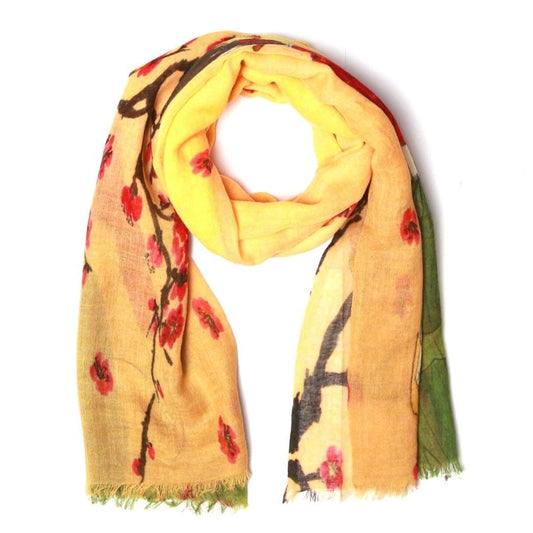 Floral Merino Silk Designer Scarf