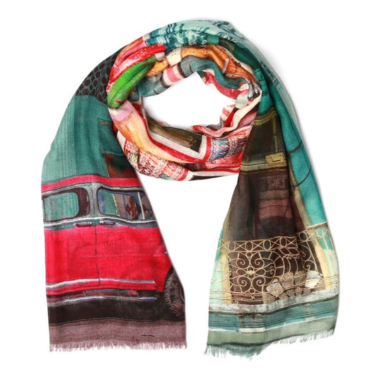 Architectural Merino Silk Designer Scarf