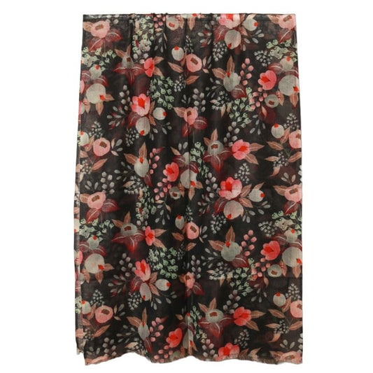 Midnight Blossom Merino Wool Scarf