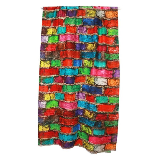 Geometric Merino Silk Designer Scarf