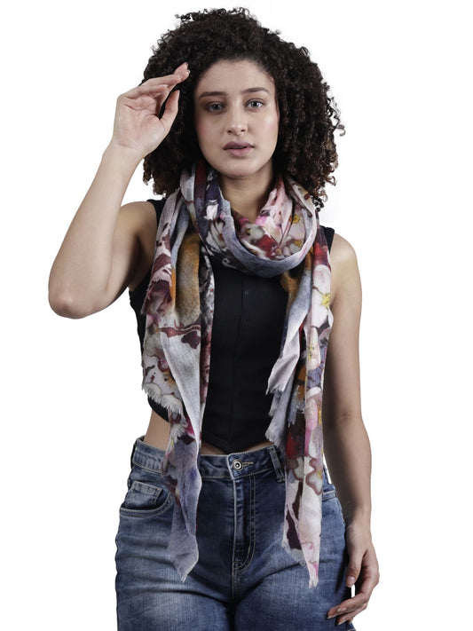 Floral Modal Silk Designer Scarf