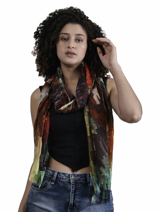 Écharpe de créateur en soie modale abstraite