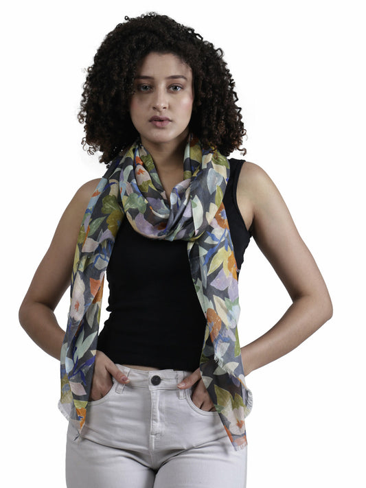 Floral Modal Silk Designer Scarf