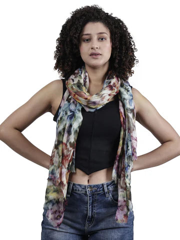 Floral Print  Fine Merino  Designer Scarf