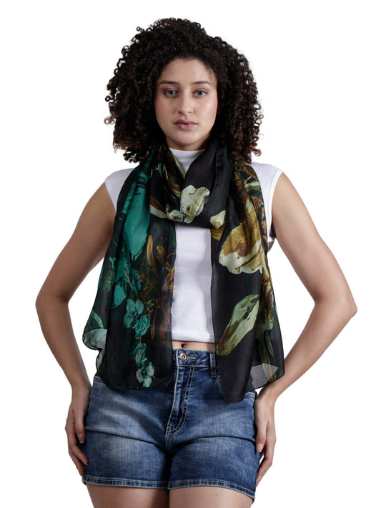 Floral Pure Silk Designer Scarf