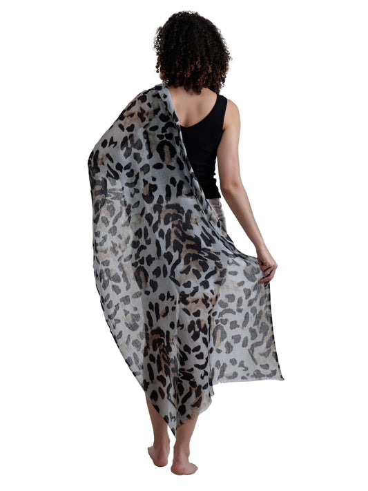 Animal Fine Twill Merino Silk Designer Scarf