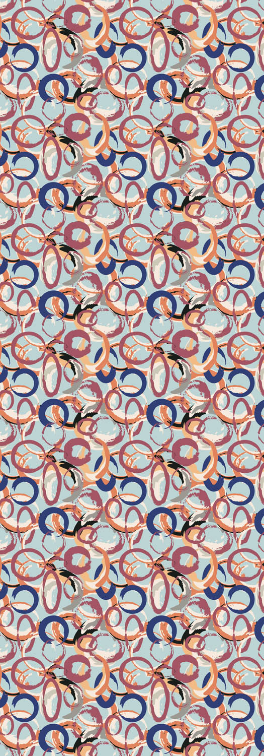 Circular Rhythm Merino Wool Scarf – Abstract Winter Designer Scarf