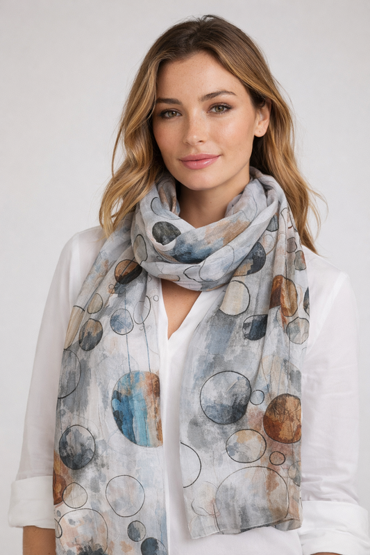 Circles in Motion – Cotton Modal Summer Scarf