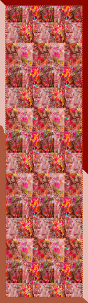 Crimson Bloom Tapestry – Merino Wool Artistic Floral Scarf
