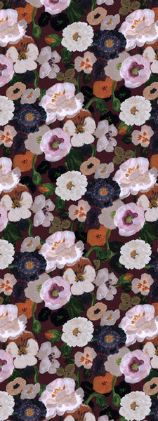 Moonlit Bloom Garden – Modal Silk  Scarf
