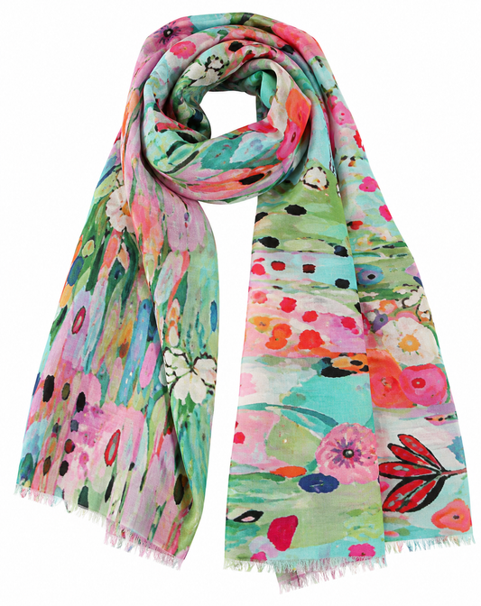 Petal Breeze Meadow – Fine Merino Scarf