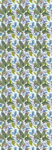 Bluebird Garden Whisper – Fine Merino Botanical Scarf