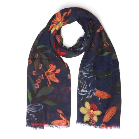 Floral Print  Fine Merino  Designer Scarf