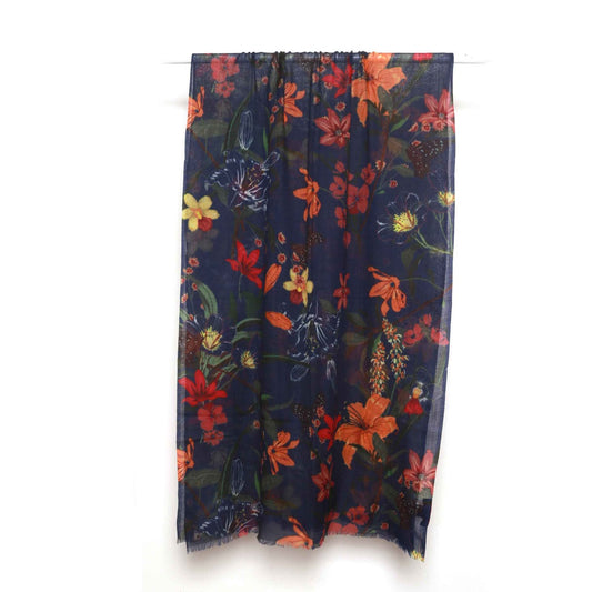 Floral Print  Fine Merino  Designer Scarf