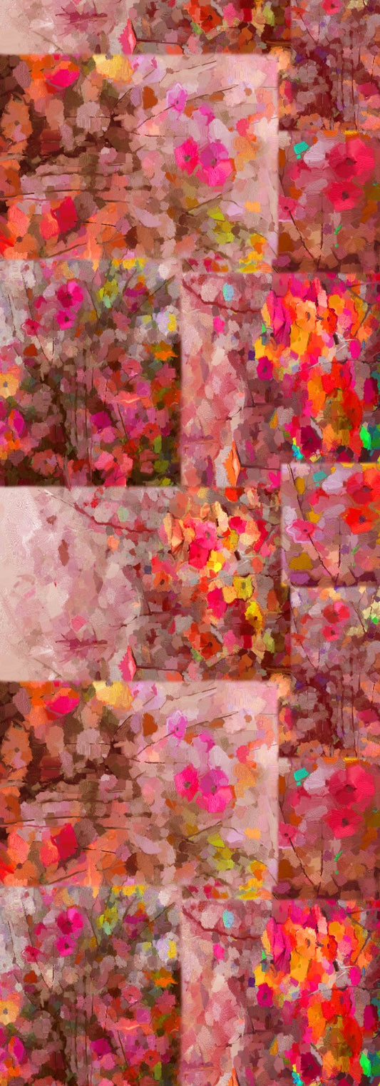 Rose Mosaic Silk Scarf – Abstract Floral Texture Print