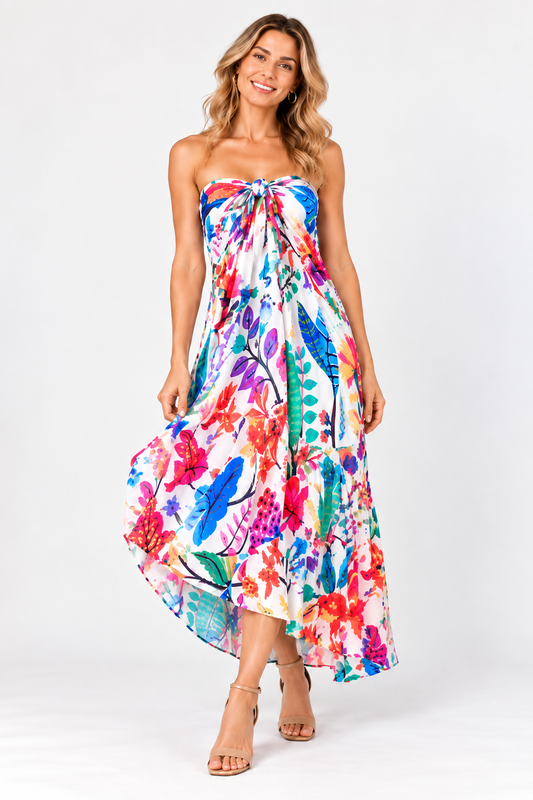 Floral Print 3-Way Multi-Wear Rayon Skirt