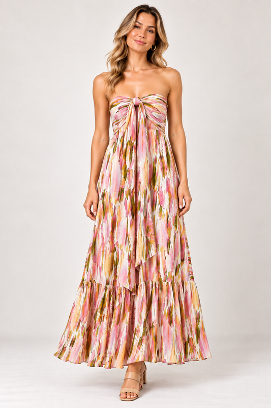 Abstract Brushstroke 3-Way Wrap Rayon Skirt