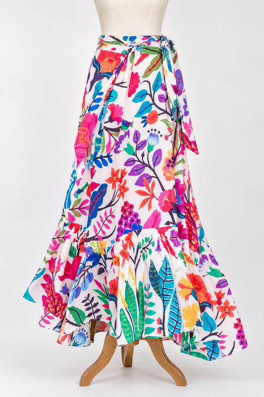 Floral Print 3-Way Multi-Wear Rayon Skirt