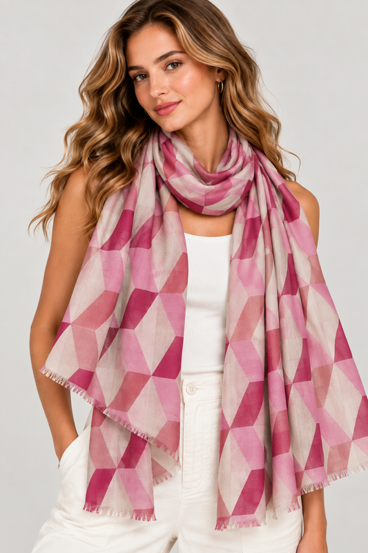 Isometric Harlequin Pure Silk Scarf