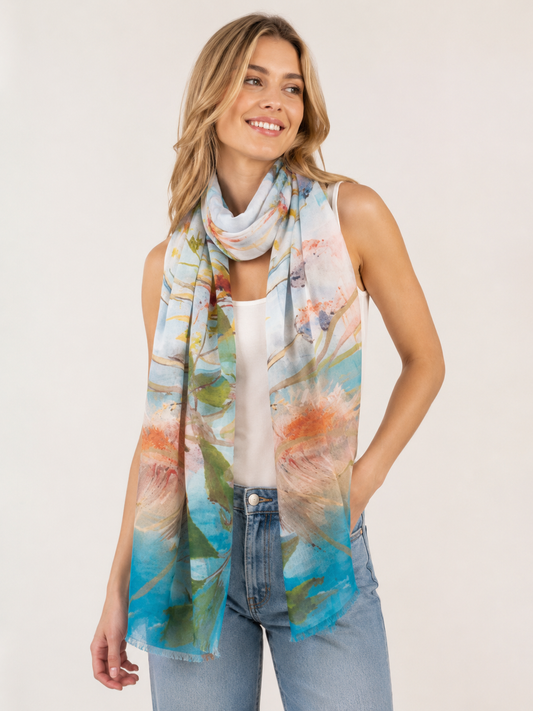 Floral Print Cotton Modal Designer Scarf