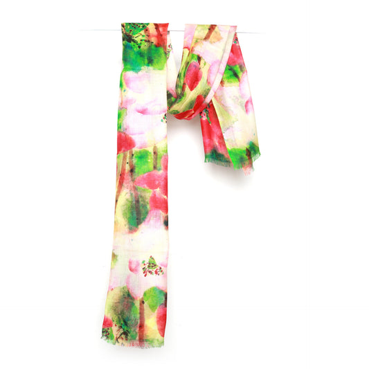 Floral Merino Silk Scarf